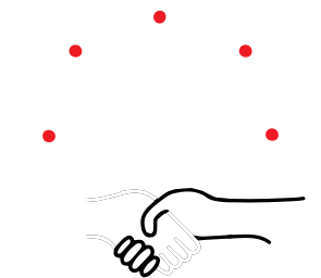 PTA Logo - Two hands shaking hands, composed of bus transit routes